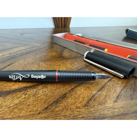 RARE Rotring ArtPen Lettering M Fountain Pen NOS Unused w/ Original Metal Box - Picture 6 of 11